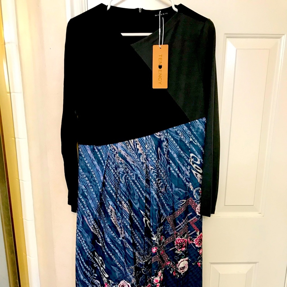 Tendency Black and Floral Dress 
Size M